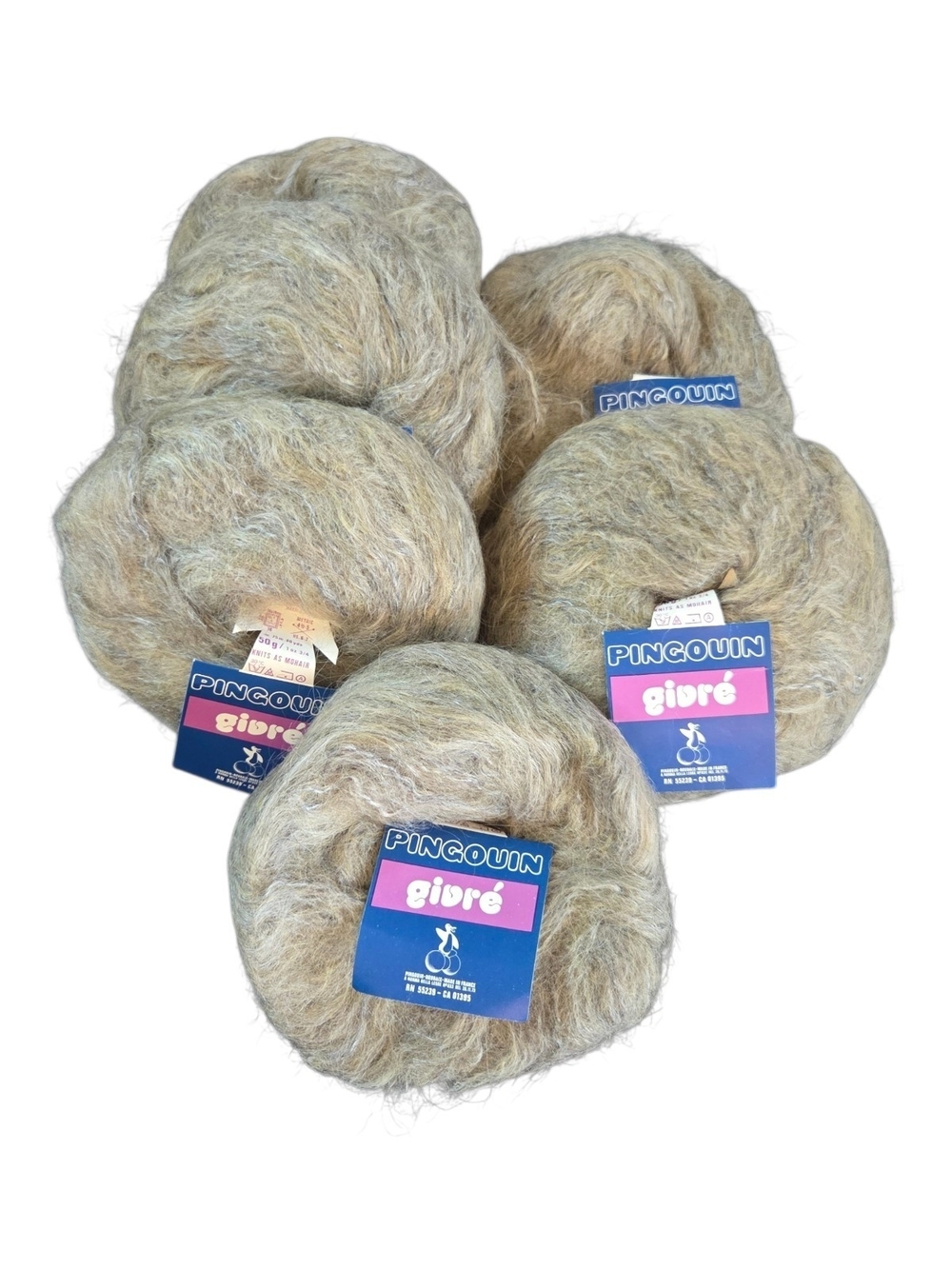 Gibré Mohair-Blend Yarn - Natural Tan  6 Balls